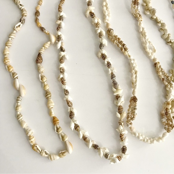True Vintage Lei Small Conch Cowrie Snail Shell Lay Necklaces Lot Bundle Set 5 - Picture 3 of 14